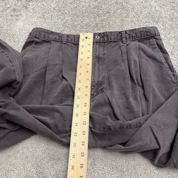 Dockers Vintage Khaki Pants Mens 36x30 Black Pleated Front Straight Cotton Work - Picture 7 of 15